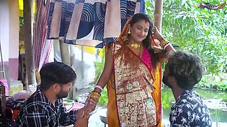 DESI SUDIPA BHABHI HARDCORE OUTDOOR SEX WITH HER FANS FULL MOVIE - threesome sex with cum on pussy