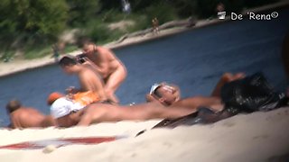Beach nudist girls show hot asses and great naked boobs
