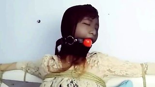 chinese bondage pantyhose over head ballgag