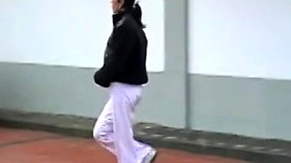 Two asian foot fetish school girl tease a cock