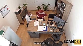 Loan4k. fantastic red haired is prepped to show her Big Tits and give her pussy for a loan