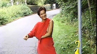 German Brunette Masturbates Outdoor