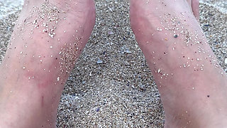 Beach Day Rub My Big Sexy Feet in the Sand