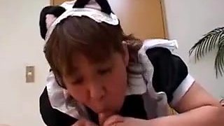Japanese Maid Getting Her Tits Sucked
