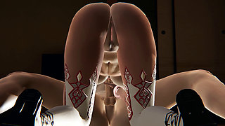 Anime Girl Iris in Hot 3D Hentai - Sloppy Blowjob on the Floor, Mouth Fuck at Glory Hole, Titjob Teasing and Close-Up Cumshot