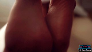 Petite Hungarian blond hair lady fucks masseuse