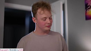 Miss Raquel is horny as fuck and ready to pounce the first guy she sees