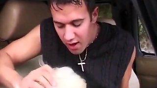 Horny Blonde, Blonde Women And Beautiful Girls - Woman Gets Fucked Really Horny Outdoors In The Car - Horny Shaved Pussy