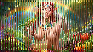 Big Breasted Nude Elf Girl with Chard - Rainbow