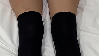 Latex Gloves Wearing School Uniform