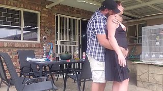 Neighbor's Wife's Outdoor Upskirt Encounter: A Cheating MILF's Reality Fuck
