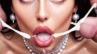Amelia and Oscar Sex in Bukkake Wedding Party.bride Curvy Woman with Big Tits, Big Dick,cumshot, Cuckold, Bukkake