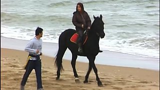 Victoria Takes Two Rides on the Beach - Private Porn Sex Videos