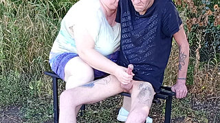 Neighbor Sucks My Dick in the Park on a Bench Until I Cum