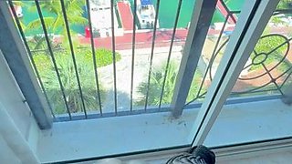 Shes Super Bad(2K) - Oiled Up Tattooed African Ebony fucked Outdoors in the Balcony