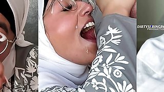 Innocent Hijabi Aaliyah Yasin gets covered in cum