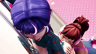 Hardcore Pussy Eating for My Lesbian Girlfriend - 3D Sex Anime