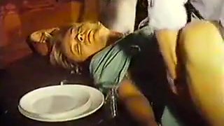 Vintage clip of mature with young boy