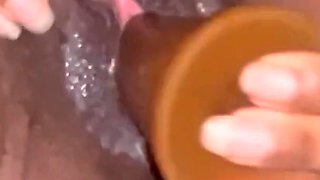Stimulating My Clit with Vibrator Fucking My Pussy with Big Dildo