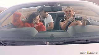 Gorgeous babes FFM adult mind-boggling movie