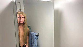 Crossdresser Fixing Messy Wig