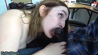 Paige Steele Sucks BBC Hardcore While Girlfriend Watches - Blowjob & Cumshot