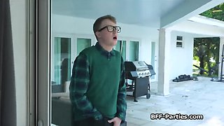 Girlfriends spicing up private party with a penis