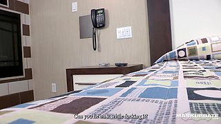 Musculed gay in mask hot solo