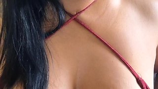 Teacher Nicoly Mattos Masturbating and Spitting on Her Breasts