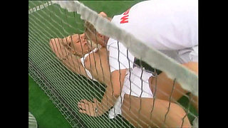 Wonderful Amateur MILF with Big Tits Ass Fucked in the Tennis Court and Cumshot on Pussy by Huge Cock