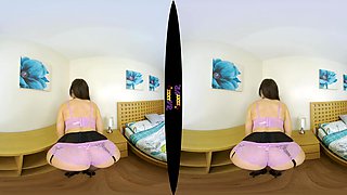 Bedside Babe - Big Tits Brunette Vr Striptease - Sexlikereal