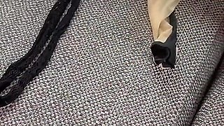 Trying on Back Seam Stockings