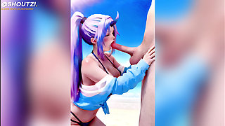 Shion From That Time I Got Reincarnated as a Slime, Does a Perfect Deepthroat with Your Long Penis and Will Swallow All Your Cum