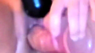 My Strong Massage Stick 'vibroxl Fucks Me Together with the Horny Veined Dildo!