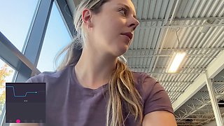 Nadia Foxx gets hot and horny at the gym, then has an orgasm on the stairmaster!