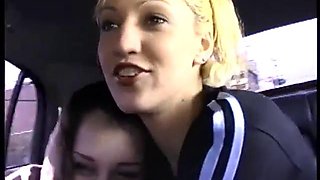 An amazing double blowjob in the car: Big Tits, Masturbation  Big Boobs Porn