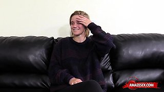 Big tits teen casting and creampie swallow