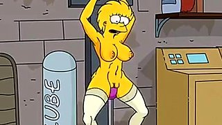 Lisa Simpson dildo machine belly inflation