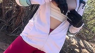 Wild Mountain Flash - Topless Tease on Remote Kyrgyzstan Trail, No Rules