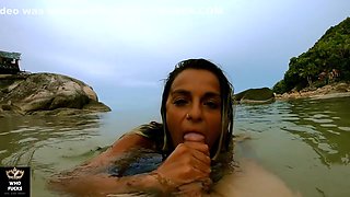 Sloppy Blowjob At Secret Beach In The Sea - Hot Latina Oral Seduction Pov 4k