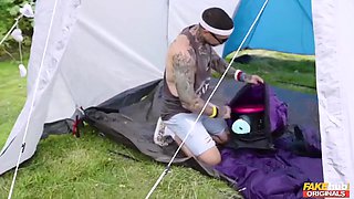 Beautiful Girls And Honour May - Horny Old Man Fucks Two All Over The Camping Site