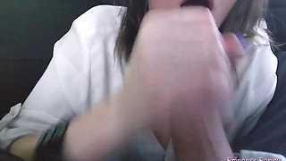 White Shirt - Dirty Talk - Backseat Blowjob