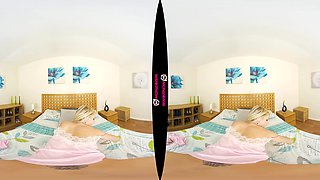 Care For A Fuck; Solo British Blonde On The Bed Striptease
