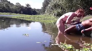 I Went Fishing With My Stepfather And He Told Me To Take A Bath In Just My Panties With Couple Sex