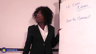 German Naomi Is A 51 Year Old Black Milf Boss Who Gets Fucked At The Office By Her Employee