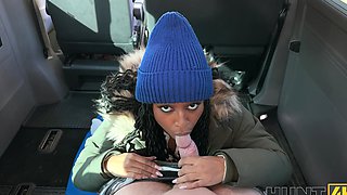Stanley Johnson and Vicky Menage in a titjob and blowjob scene in the car