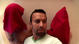 Blonde Babe Sucks Massive Cock in Wild Threesome