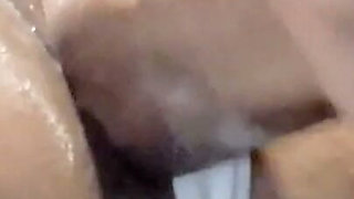 Schoolgirl Pussy Soaked in Semen From a Huge Cock
