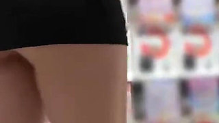 Extreme T-front on a Thick Big-hip Girl. POV Teasing Smooth Line and Massive Ass