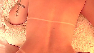 Queen Hotwife plugged in the ass and mistreating her Gentle Cuckold